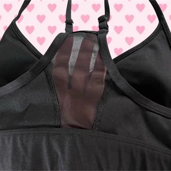 PINK Victoria's Secret Black Floral Sports Bra - Med 8-10 - Picture 6 of 8